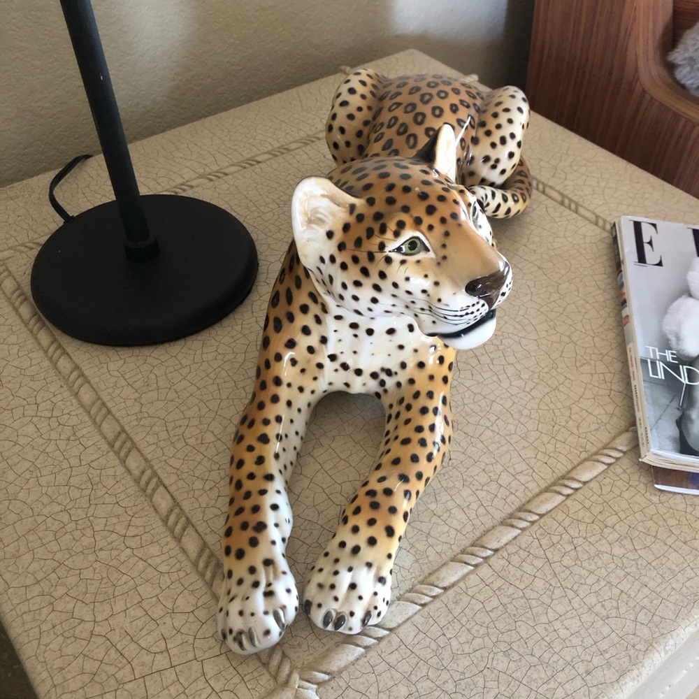 🐆 VTG ItALiAN lE0PArD CErAMiC StAtUe 🐆 - Picture 4 of 14
